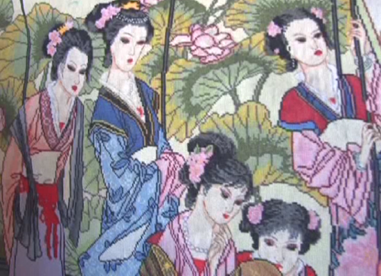 西峽縣農(nóng)家女李改月 630萬(wàn)針繡出《琴棋書(shū)畫》