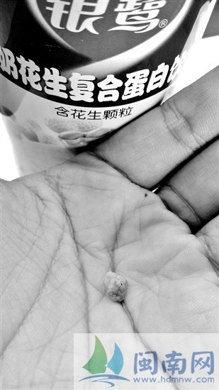 銀鷺牛奶花生飲料里喝出石頭 廈門(mén)公司稱將處理