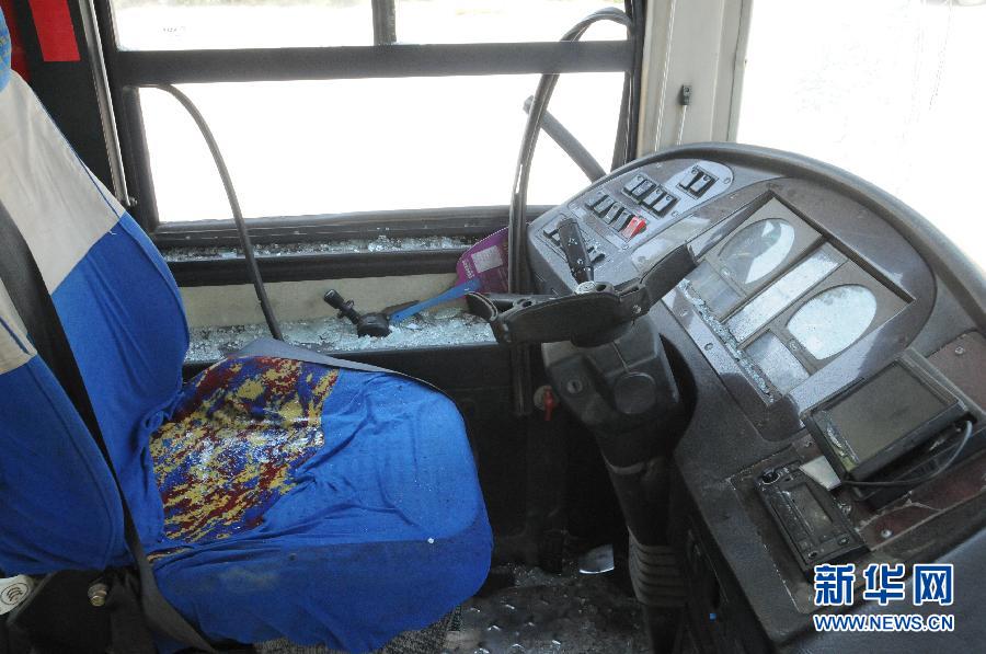 　事發(fā)公交車駕駛室（8月20日攝）。