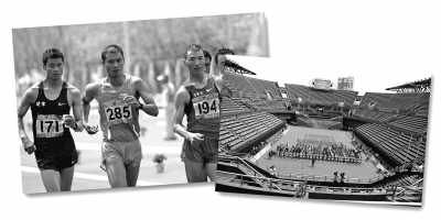 左圖:5月10日,遼寧隊選手耿志耀(左一)在十二運男子50公里競走比賽中。 　　新華社記者 李 鋼攝 　　右圖:6月10日,十二運網(wǎng)球團體賽在大連正式開拍,部分比賽遭遇了“零觀眾”的尷尬場面。 　　人民視覺