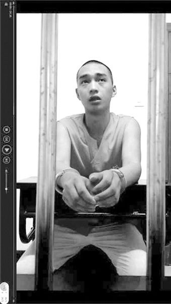 在看守所里的陳明燦。視頻截圖