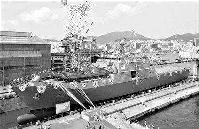 9月11日，韓國釜山，韓國海軍新一代登陸艦“天王峰”號舉行了下水儀式。