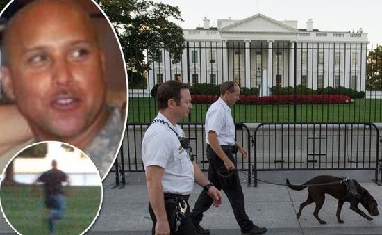 右上圖為岡薩雷斯，右下圖為他跑向白宮。