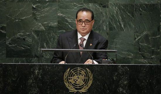 9月27日，朝鮮外相李洙墉在聯(lián)大發(fā)表講話。