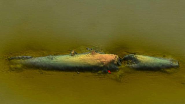 圖為U-78潛艇的聲納掃描圖。