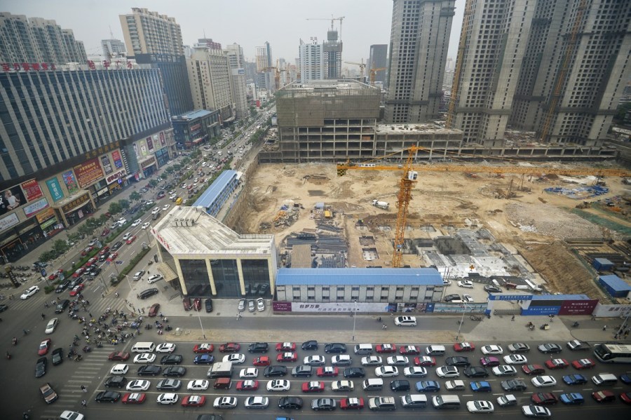 5月21日，太原體育路口車輛大面積擁堵。山西青年報胡遠嘉