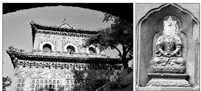 智慧海外景(左圖)和受損佛像。圖/CFP