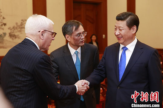 10月23日，中國國家主席習(xí)近平在北京釣魚臺國賓館會見清華大學(xué)經(jīng)濟管理學(xué)院顧問委員會海外委員。