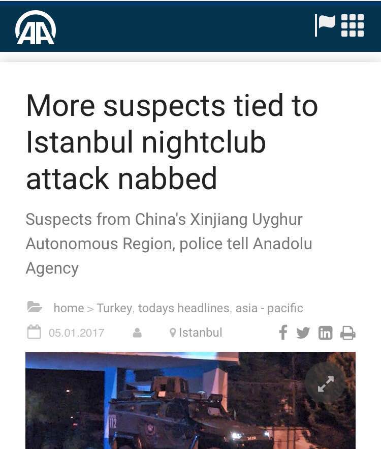 香港東網(wǎng)1月5日晚間報(bào)道稱，土耳其伊斯坦布爾元旦恐襲才發(fā)生數(shù)日，西部城市伊茲密爾周四發(fā)生汽車炸彈襲擊，至少11人受傷，當(dāng)中1人重傷，有目擊者稱現(xiàn)場(chǎng)傳出槍聲，警方證實(shí)4人死亡，包括2名行兇者及1名警員和法院職員。事發(fā)后不久，土耳其國(guó)營(yíng)媒體阿納多盧通訊社報(bào)道稱，該國(guó)警察拘押了幾人，他們是來(lái)自中國(guó)。