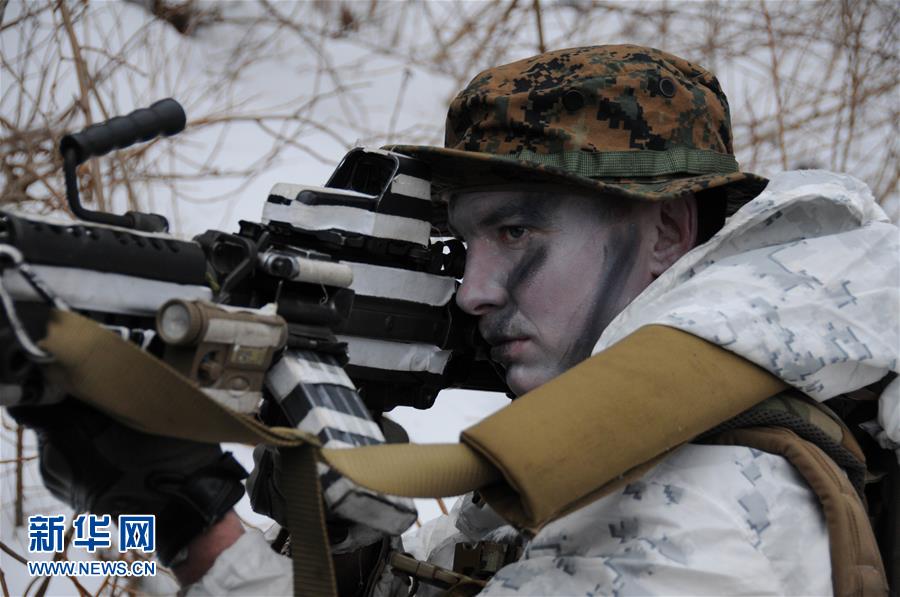 韓美舉行極寒雪地聯合訓練(高清組圖)