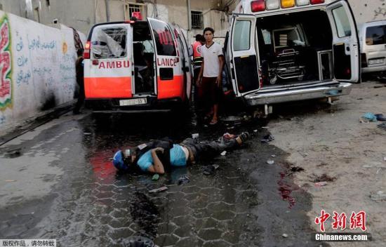 資料圖：加沙，以色列戰(zhàn)機(jī)轟炸一處市場，造成至少17名巴勒斯坦人死亡，200多人受傷。