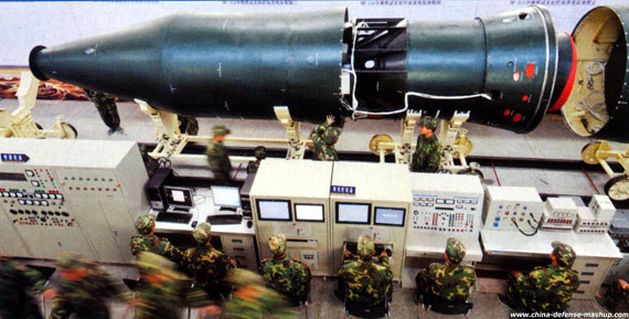 資料圖：中國(guó)東風(fēng)-31戰(zhàn)略導(dǎo)彈戰(zhàn)斗部。