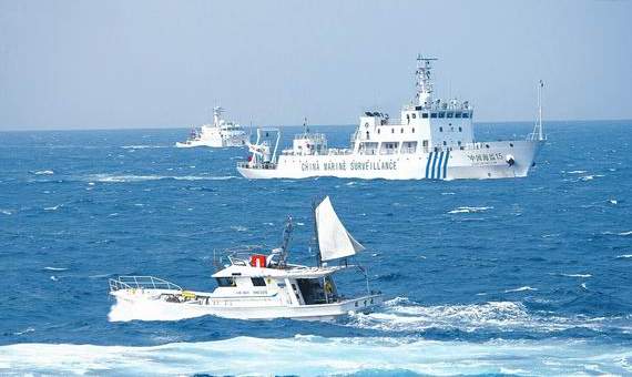 資料圖：中日對峙釣魚島海域清晰大圖。